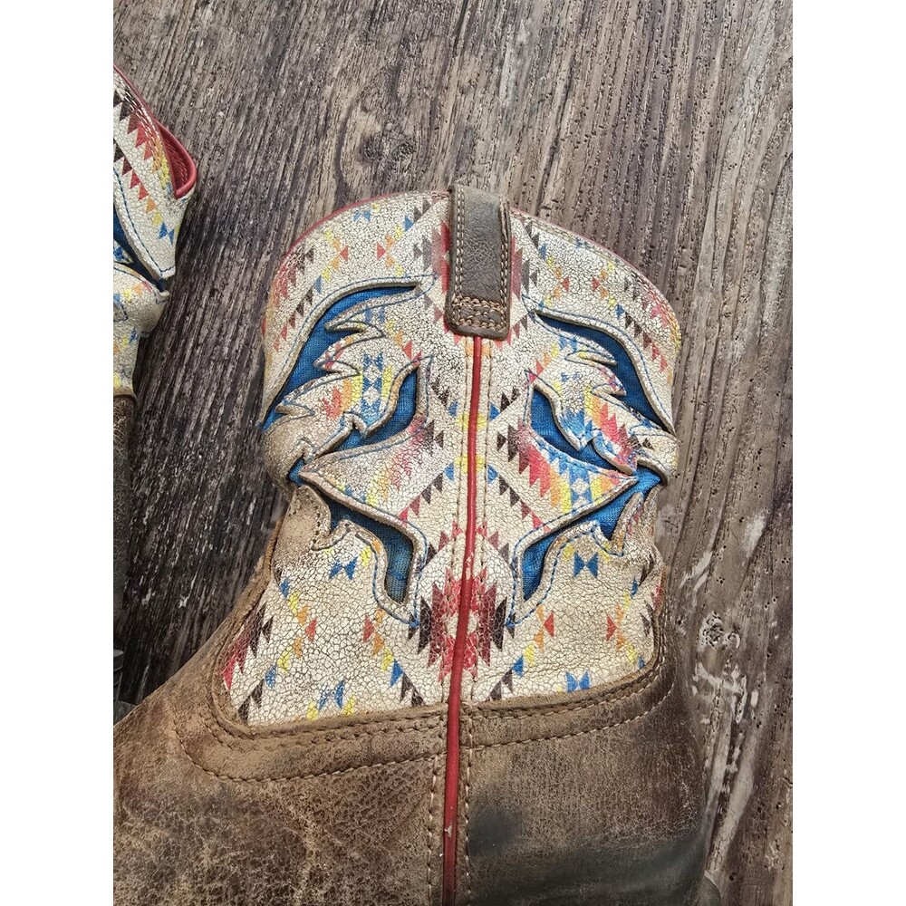 ARIAT SAN ANGELO VentTEK Boots-Kids Size 3-SADDLEBLANKET/TAN COLOR - Picture 2 of 9